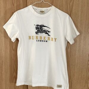 Burberry White Knight Logo Tee Top